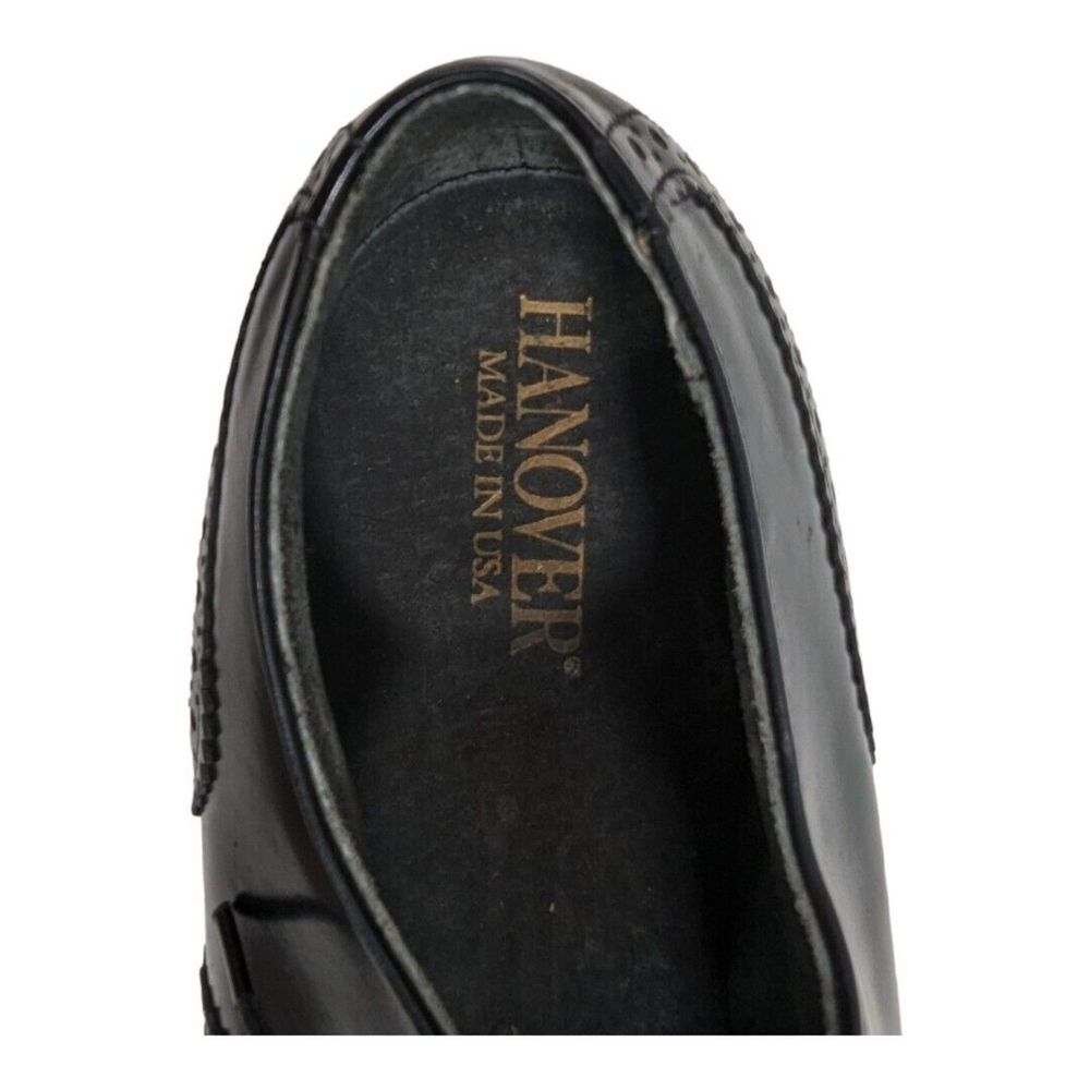 USA MADE Men's Shoes HANOVER Wingtip Oxford Sz 8.5 EEE Black Leather - Picture 6 of 8